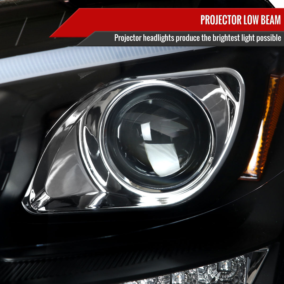 2006-2008 Mercedes Benz W164 ML Class LED Bar Projector Headlights w/ Sequential Turn Signal Lights (Matte Black Housing/Clear Lens)