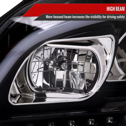 2009-2011 Mercedes Benz W164 ML-Class LED Sequetial Turn Signal Projector Headlights (Glossy Black Housing/Clear Lens)