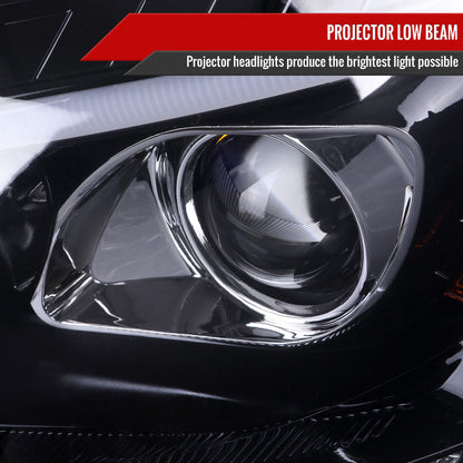 2009-2011 Mercedes Benz W164 ML-Class LED Sequetial Turn Signal Projector Headlights (Glossy Black Housing/Smoked Lens)