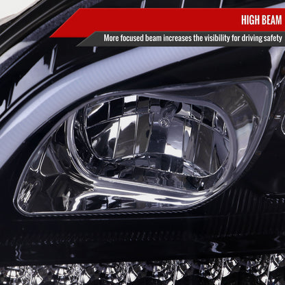 2009-2011 Mercedes Benz W164 ML-Class LED Sequetial Turn Signal Projector Headlights (Glossy Black Housing/Smoked Lens)
