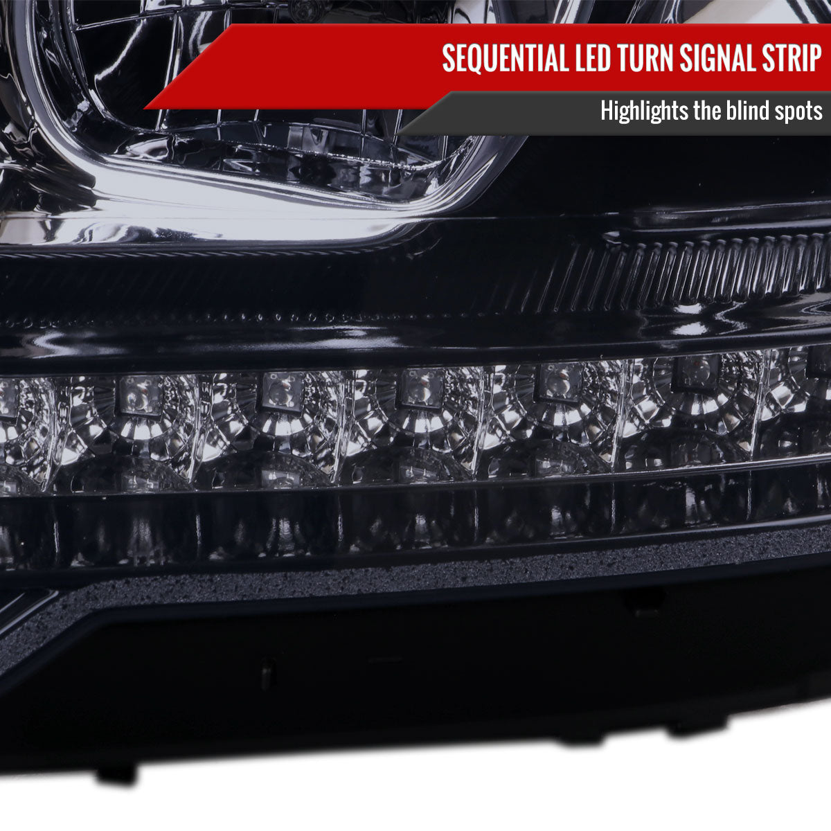 2009-2011 Mercedes Benz W164 ML-Class LED Sequetial Turn Signal Projector Headlights (Glossy Black Housing/Smoked Lens)