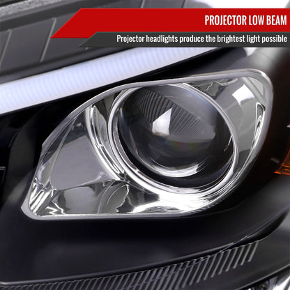 2009-2011 Mercedes Benz W164 ML-Class LED Sequetial Turn Signal Projector Headlights (Matte Black Housing/Clear Lens)
