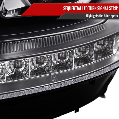 2009-2011 Mercedes Benz W164 ML-Class LED Sequetial Turn Signal Projector Headlights (Matte Black Housing/Clear Lens)
