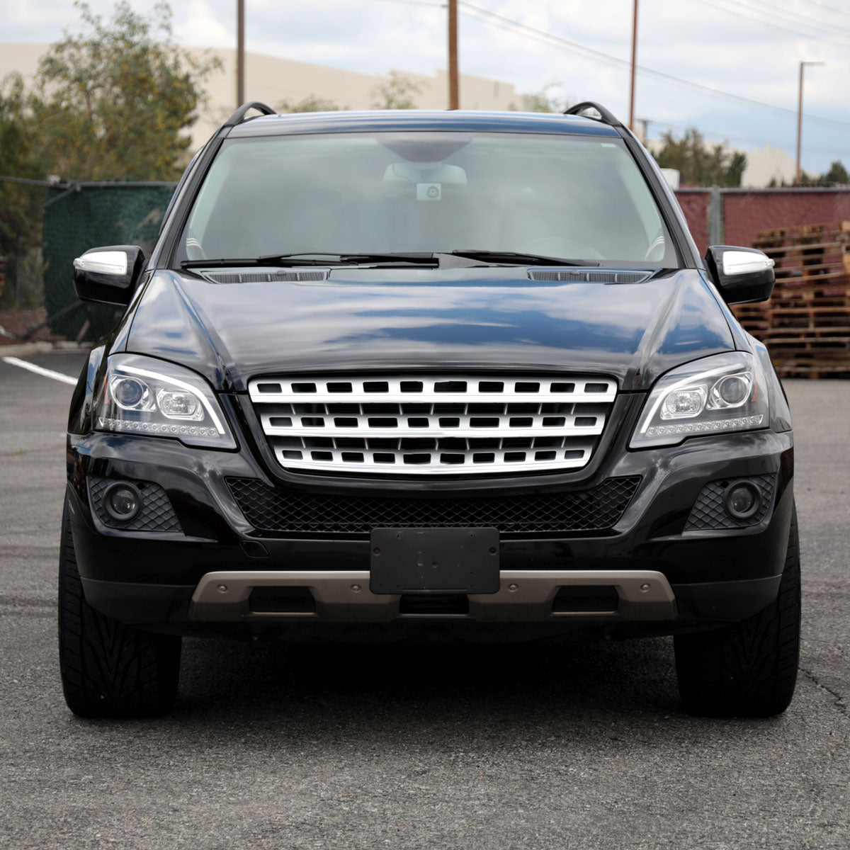2009-2011 Mercedes Benz W164 ML-Class LED Sequetial Turn Signal Projector Headlights (Matte Black Housing/Clear Lens)