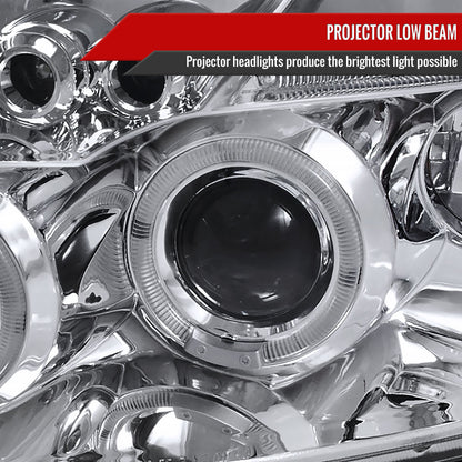2007-2012 Dodge Caliber Dual Halo Projector Headlights (Chrome Housing/Clear Lens)