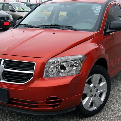 2007-2012 Dodge Caliber Dual Halo Projector Headlights (Chrome Housing/Clear Lens)