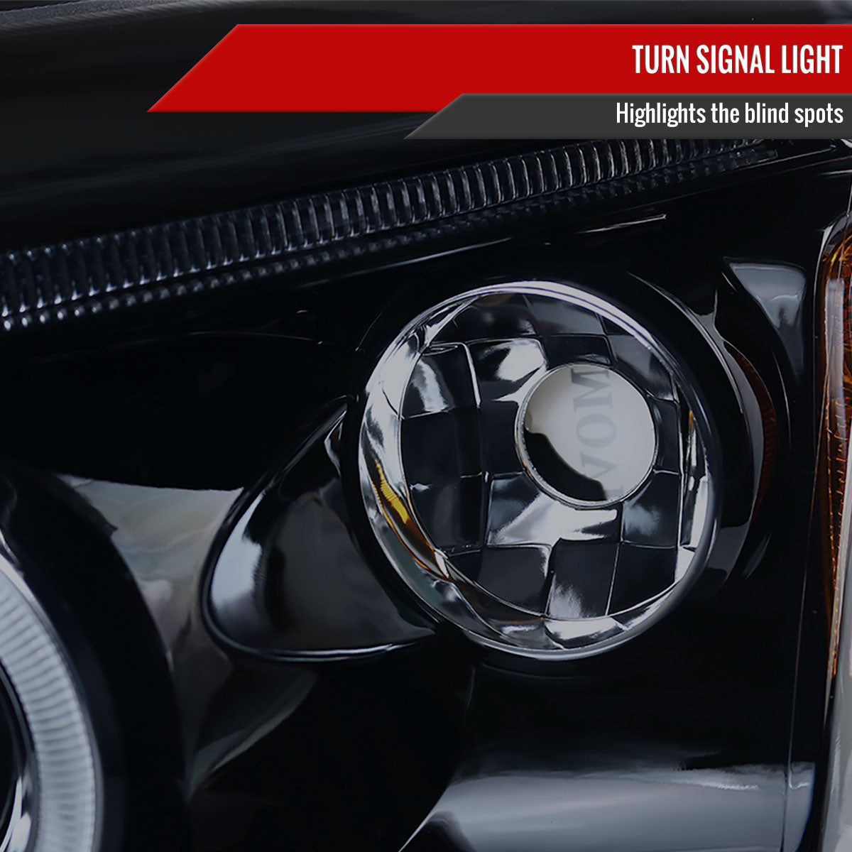 2007-2012 Dodge Caliber Dual Halo Projector Headlights (Glossy Black Housing/Smoked Lens)