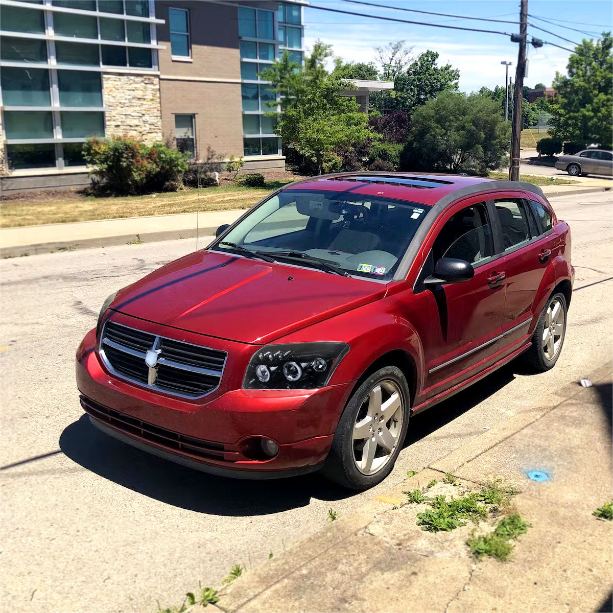 2007-2012 Dodge Caliber Dual Halo Projector Headlights (Glossy Black Housing/Smoked Lens)