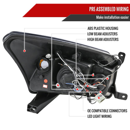 2007-2012 Dodge Caliber Dual Halo Projector Headlights (Matte Black Housing/Clear Lens)