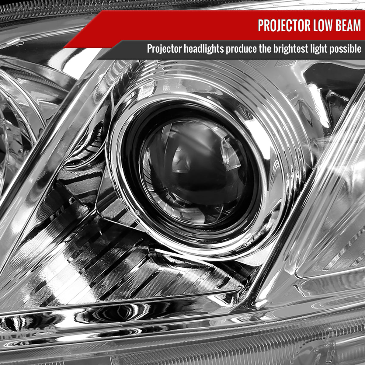 2007-2009 Toyota Camry Projector Headlights w/ Amber Reflectors (Chrome Housing/Clear Lens)