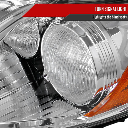 2007-2009 Toyota Camry Projector Headlights w/ Amber Reflectors (Chrome Housing/Clear Lens)