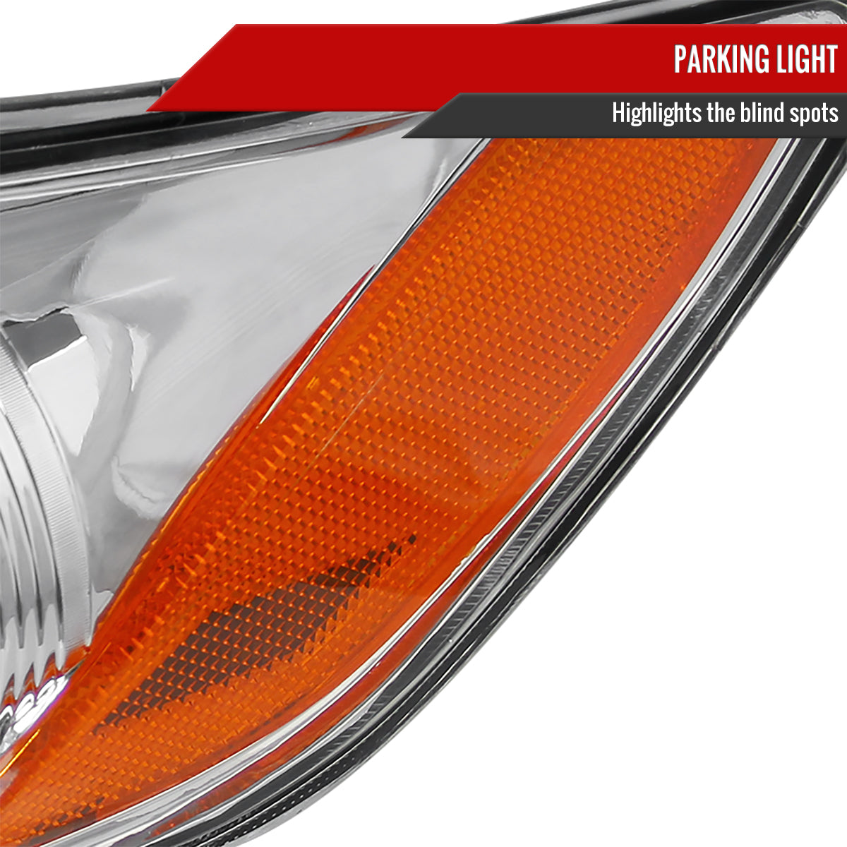 2007-2009 Toyota Camry Projector Headlights w/ Amber Reflectors (Chrome Housing/Clear Lens)