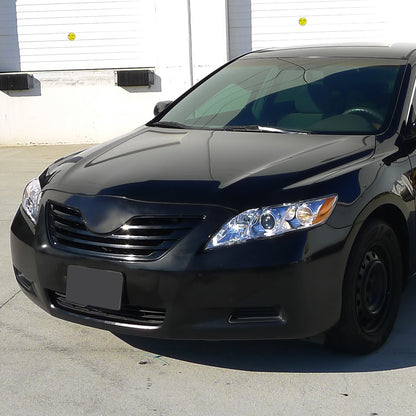 2007-2009 Toyota Camry Projector Headlights w/ Amber Reflectors (Chrome Housing/Clear Lens)