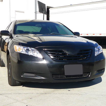 2007-2009 Toyota Camry Projector Headlights w/ Amber Reflectors (Chrome Housing/Clear Lens)