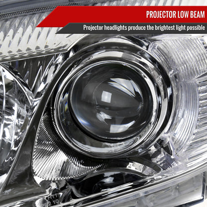 2010-2011 Toyota Camry Projector Headlights w/ Amber Reflectors (Chrome Housing/Clear Lens)