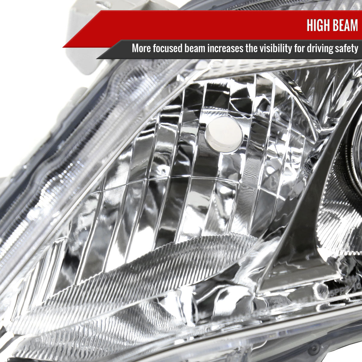 2010-2011 Toyota Camry Projector Headlights w/ Amber Reflectors (Chrome Housing/Clear Lens)