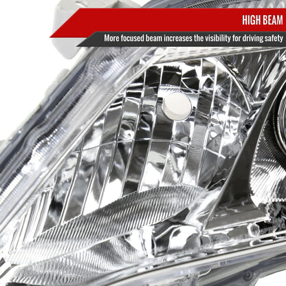 2010-2011 Toyota Camry Projector Headlights w/ Amber Reflectors (Chrome Housing/Clear Lens)