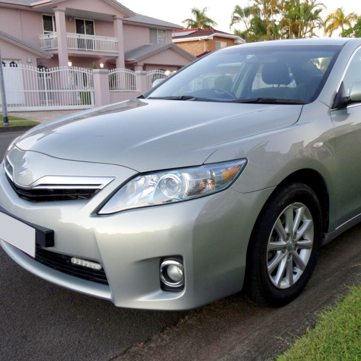 2010-2011 Toyota Camry Projector Headlights w/ Amber Reflectors (Chrome Housing/Clear Lens)