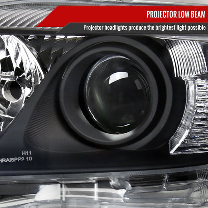 2010-2011 Toyota Camry Projector Headlights w/ Amber Reflectors (Matte Black Housing/Clear Lens)