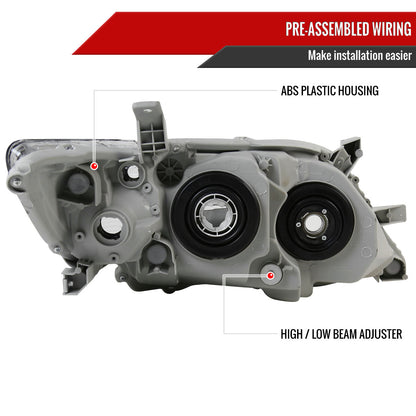 2010-2011 Toyota Camry Projector Headlights w/ Amber Reflectors (Matte Black Housing/Clear Lens)