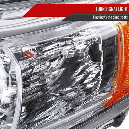 2012-2014 Toyota Camry Projector Headlights w/ Amber Reflectors (Chrome Housing/Clear Lens)