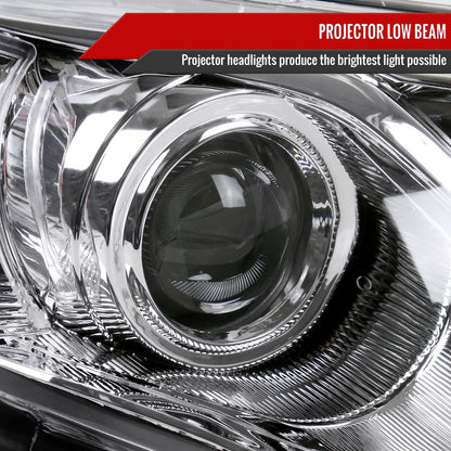 2012-2014 Toyota Camry Projector Headlights w/ Amber Reflectors - Passenger Side Only (Chrome Housing/Clear Lens)