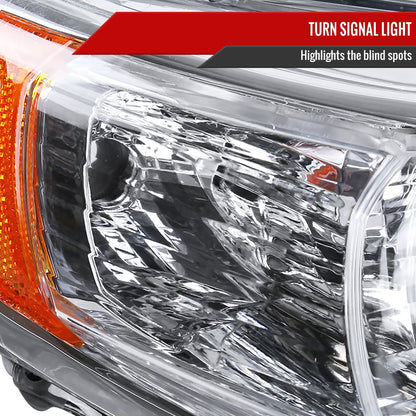 2012-2014 Toyota Camry Projector Headlights w/ Amber Reflectors - Passenger Side Only (Chrome Housing/Clear Lens)