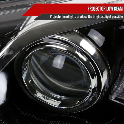 2012-2014 Toyota Camry Projector Headlights w/ Amber Reflectors (Jet Black Housing/Clear Lens)
