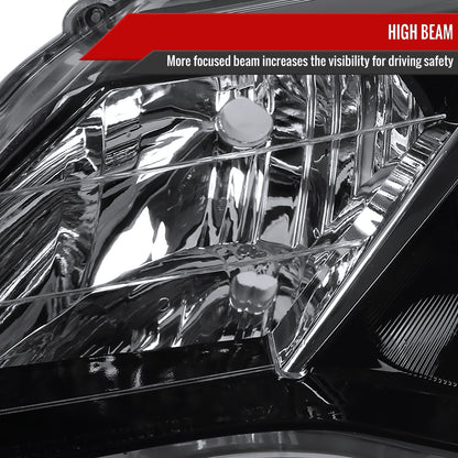 2012-2014 Toyota Camry Projector Headlights w/ Amber Reflectors (Jet Black Housing/Clear Lens)