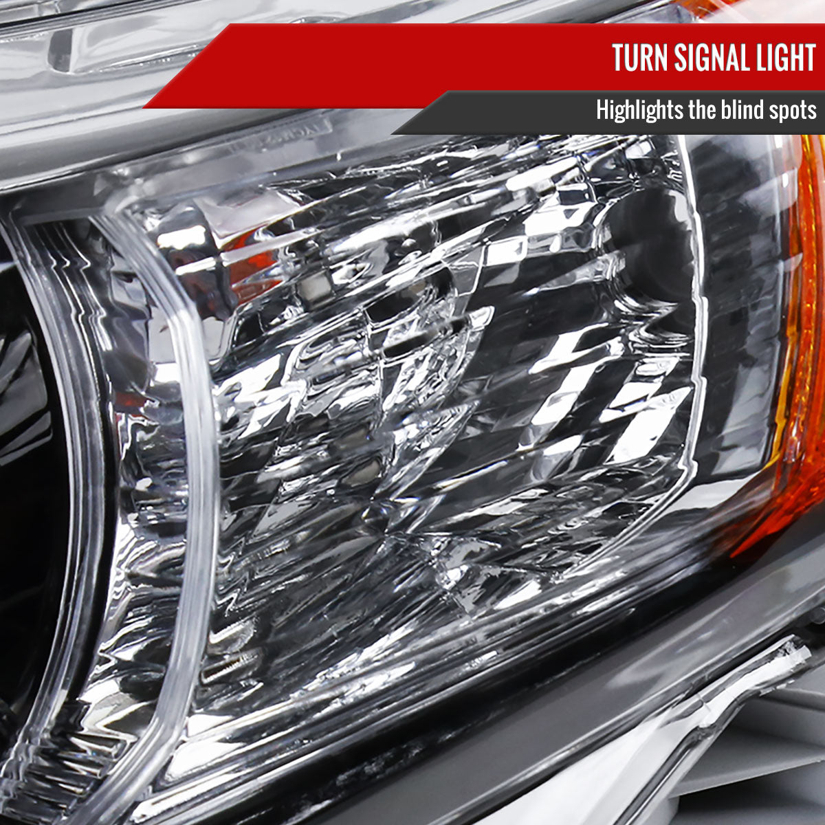 2012-2014 Toyota Camry Projector Headlights w/ Amber Reflectors (Jet Black Housing/Clear Lens)