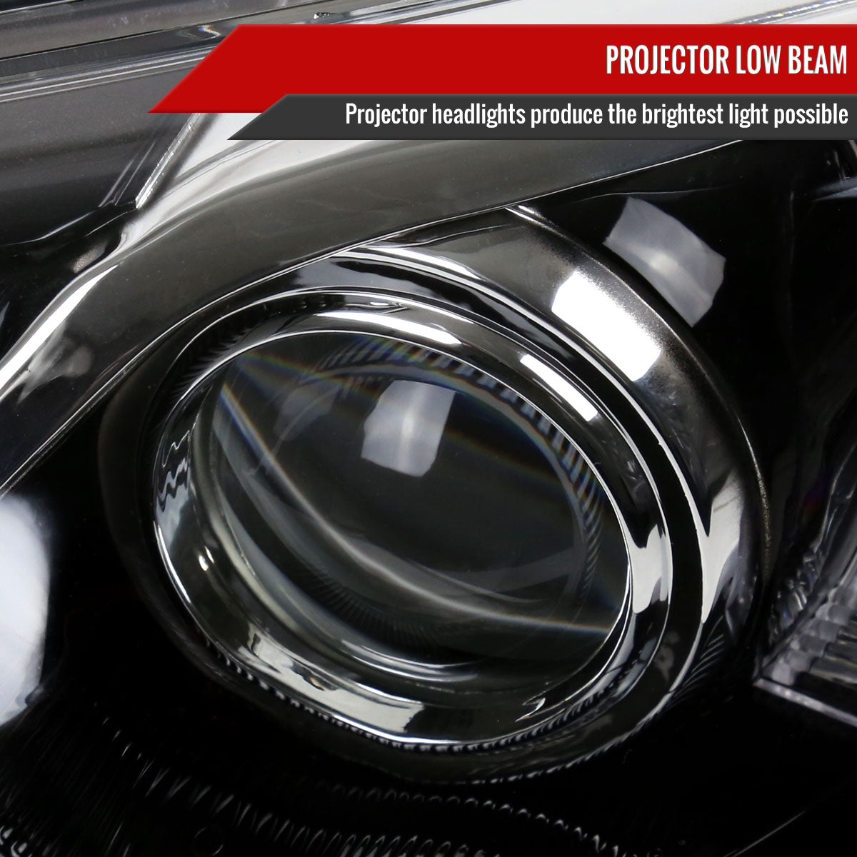 2012-2014 Toyota Camry Projector Headlight w/ Amber Reflector - Driver Side Only (Jet Black Housing/Clear Lens)
