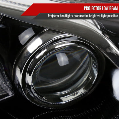 2012-2014 Toyota Camry Projector Headlight w/ Amber Reflector - Passenger Side Only (Jet Black Housing/Clear Lens)