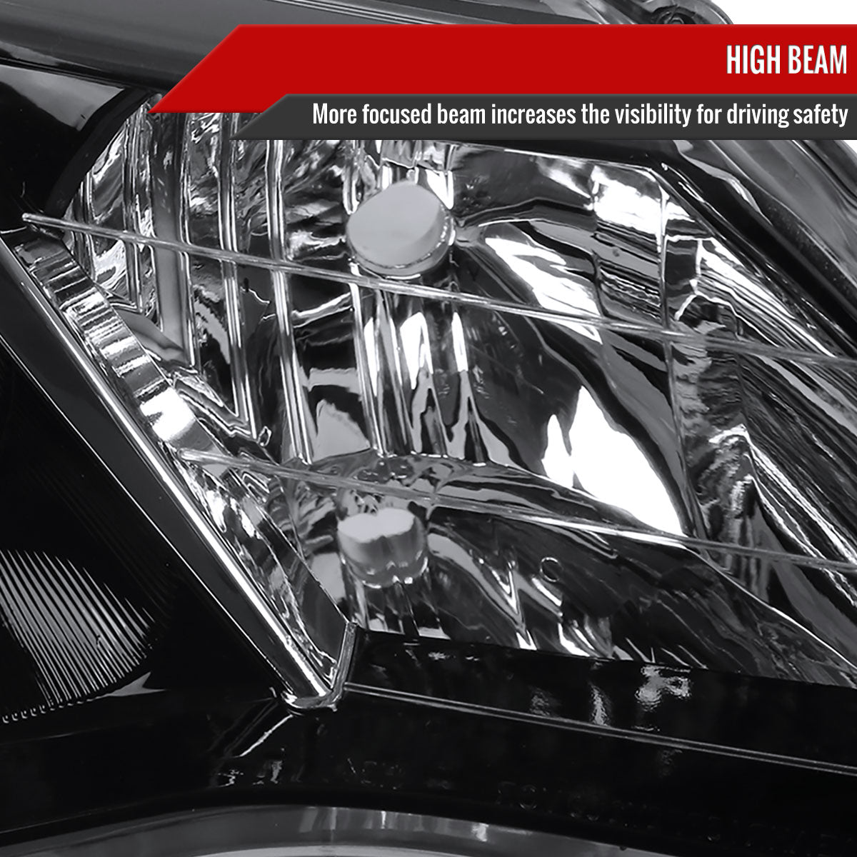 2012-2014 Toyota Camry Projector Headlight w/ Amber Reflector - Passenger Side Only (Jet Black Housing/Clear Lens)