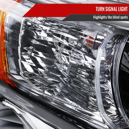 2012-2014 Toyota Camry Projector Headlight w/ Amber Reflector - Passenger Side Only (Jet Black Housing/Clear Lens)
