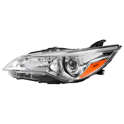 2015-2017 Toyota Camry Projector Headlight w/ Amber Reflector - Driver Side Only (Chrome Housing/Clear Lens)