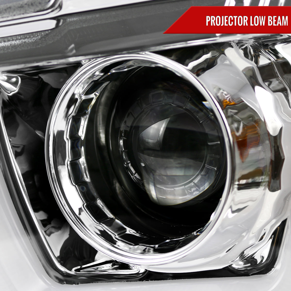 2011-2014 Dodge Charger Dual LED U-Bar Projector Headlights (Chrome Housing/Clear Lens)