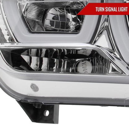 2011-2014 Dodge Charger Dual LED U-Bar Projector Headlights (Chrome Housing/Clear Lens)