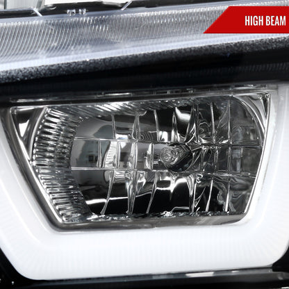 2011-2014 Dodge Charger Dual LED U-Bar Projector Headlights (Jet Black Housing/Clear Lens)