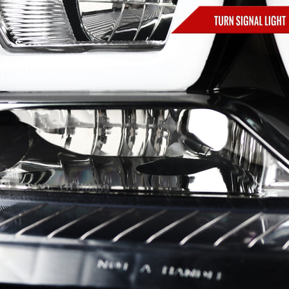2011-2014 Dodge Charger Dual LED U-Bar Projector Headlights (Jet Black Housing/Clear Lens)