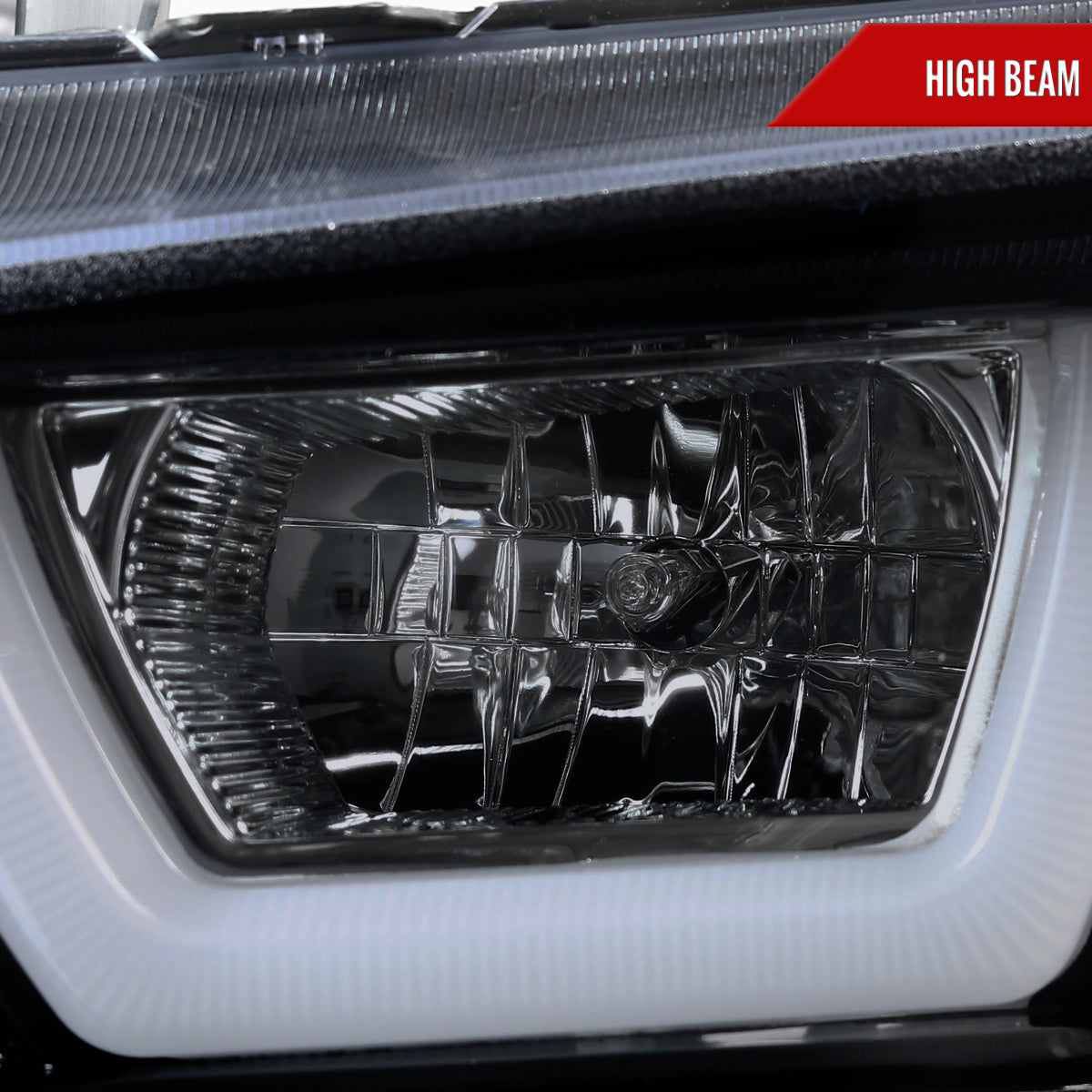 2011-2014 Dodge Charger Dual LED U-Bar Projector Headlights (Glossy Black Housing/Smoked Lens)