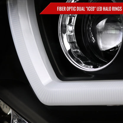 2011-2014 Dodge Charger Dual Halo Projector Headlights (Matte Black Housing/Clear Lens)