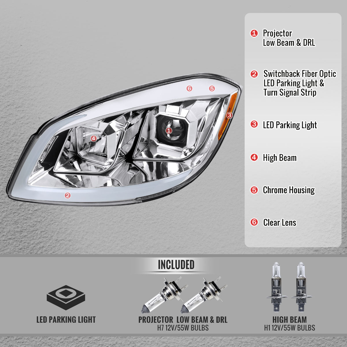 2005â€“2010 Chevrolet Cobalt Pontiac G5/Pursuit Projector Headlights w/ Switchback LED Turn Signal DRL Light Strip (Chrome Housing / Clear Lens)