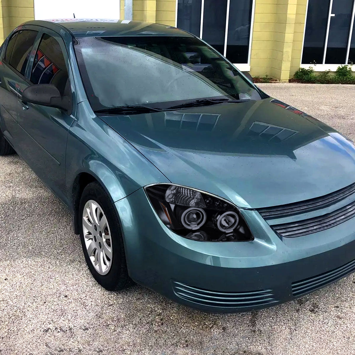 2005-2010 Chevrolet Cobalt Pontiac G5/Pursuit Dual Halo Projector Headlights (Glossy Black Housing/Smoked Lens)