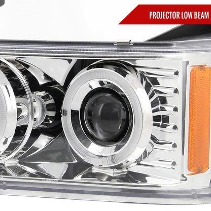 2004-2012 Chevrolet Colorado/ GMC Canyon Dual Halo Projector Headlights (Chrome Housing/Clear Lens)