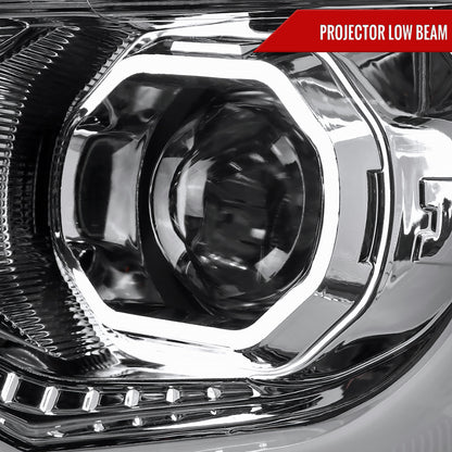 2015-2022 Chevrolet Colorado LED Bar Projector Headlights (Chrome Housing/Clear Lens)