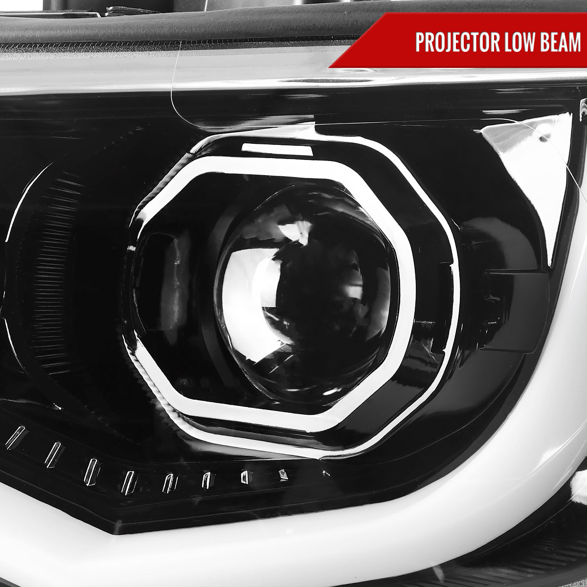 2015-2022 Chevrolet Colorado LED Bar Projector Headlights (Glossy Black Housing/Clear Lens)