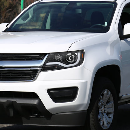 2015-2022 Chevrolet Colorado LED Bar Projector Headlights (Glossy Black Housing/Clear Lens)