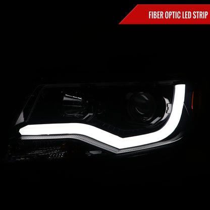 2015-2022 Chevrolet Colorado LED Bar Projector Headlights (Glossy Black Housing/Smoked Lens)