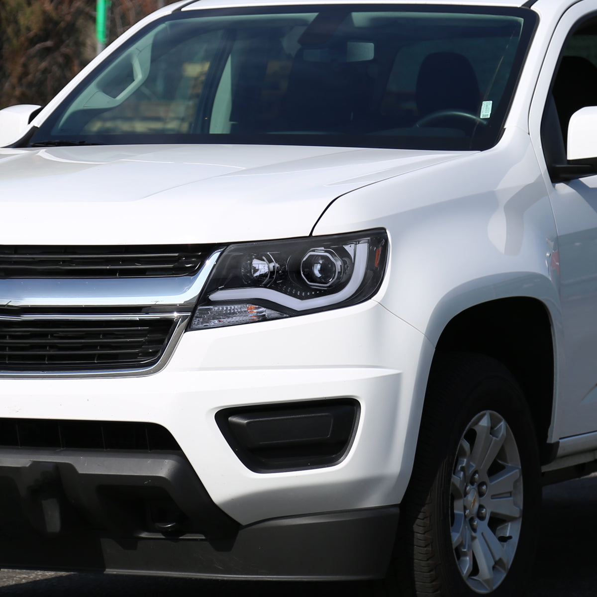2015-2022 Chevrolet Colorado LED Bar Projector Headlights (Glossy Black Housing/Smoked Lens)