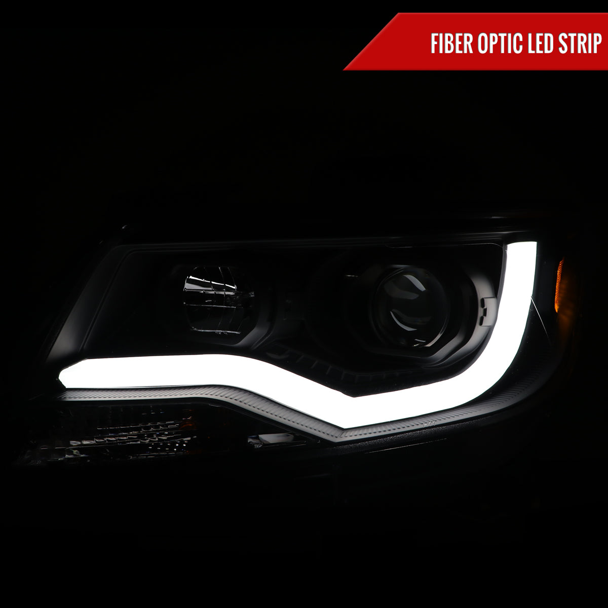 2015-2022 Chevrolet Colorado LED Bar Projector Headlights (Matte Black Housing/Clear Lens)